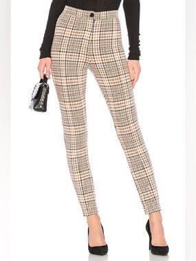 Free People Parnaby Plaid Pants Size 0 High Rise Skinny Ankle Trouser